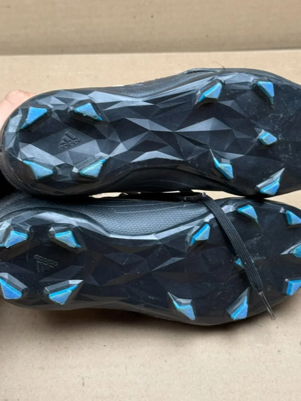 Adidas Predator Soccer Cleats Youth Size 3 Black Blue Firm Ground GW2300